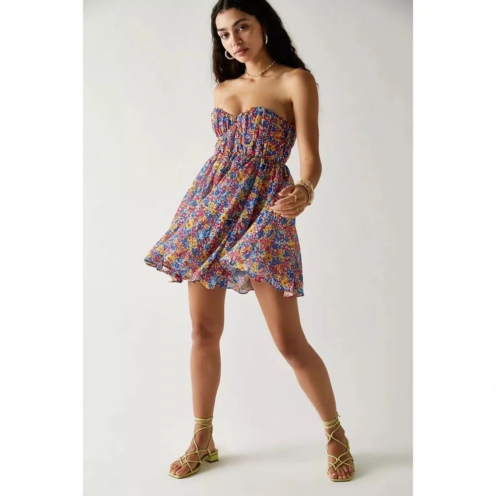 Free People For Love & Lemons Sasha Strapless Mini Dress